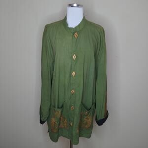Kisura Designs Embroidered Cotton Jacket One Size Eastern Art